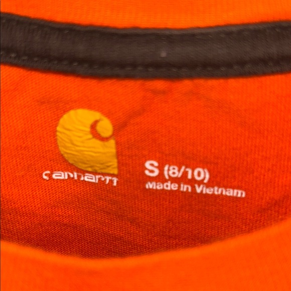 Carhartt Kids Vibrant Orange Tee with Graphic Small 8/10 - Picture 2 of 4